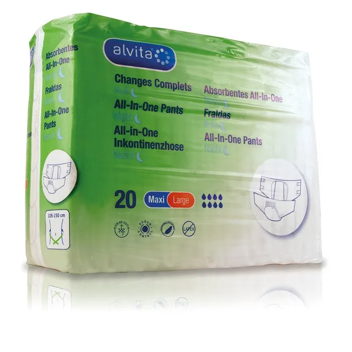 Alvita Incontinence All in One Absorbent Pants LARGE MAXI x20