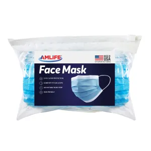 Amlife Face Mask Packs Disposable 3-Ply Filter - Made in USA with Imported Fabric - Teal