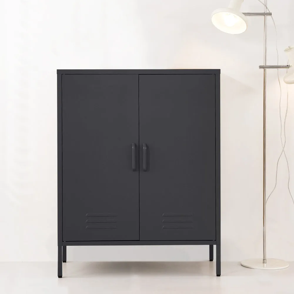 Ansel Buffet Sideboard Metal Cabinet - Charcoal