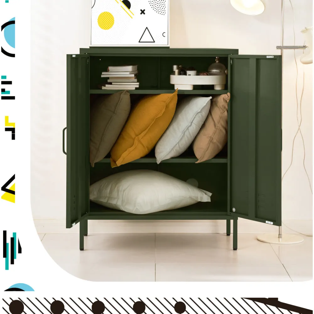 Ansel Buffet Sideboard Metal Cabinet - Green