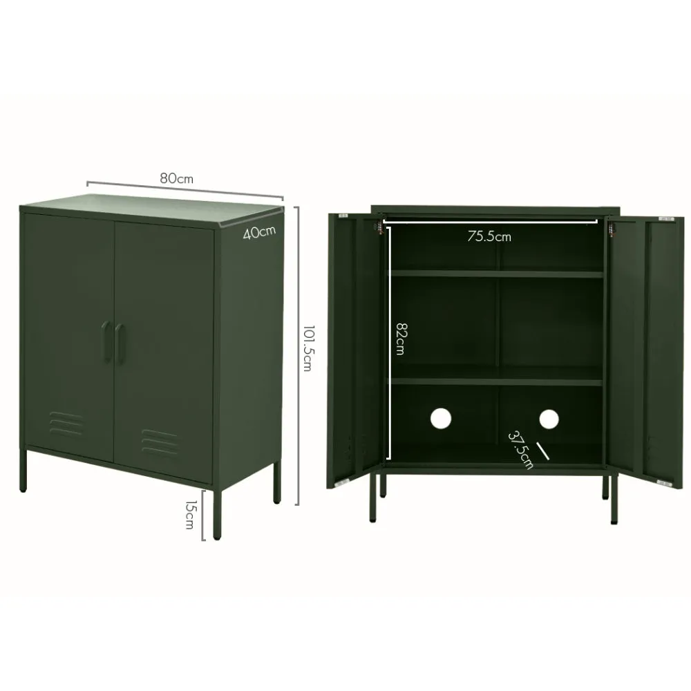 Ansel Buffet Sideboard Metal Cabinet - Green