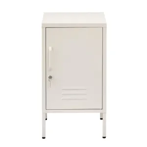 Artiss Bedside Table Metal Cabinet - White