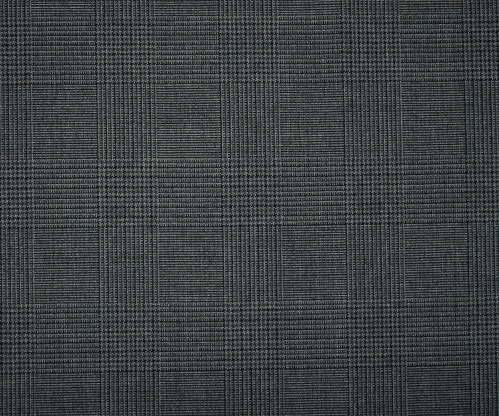 Black-Gray Wool Polyester Glen Plaid Shirting Woven Fabric