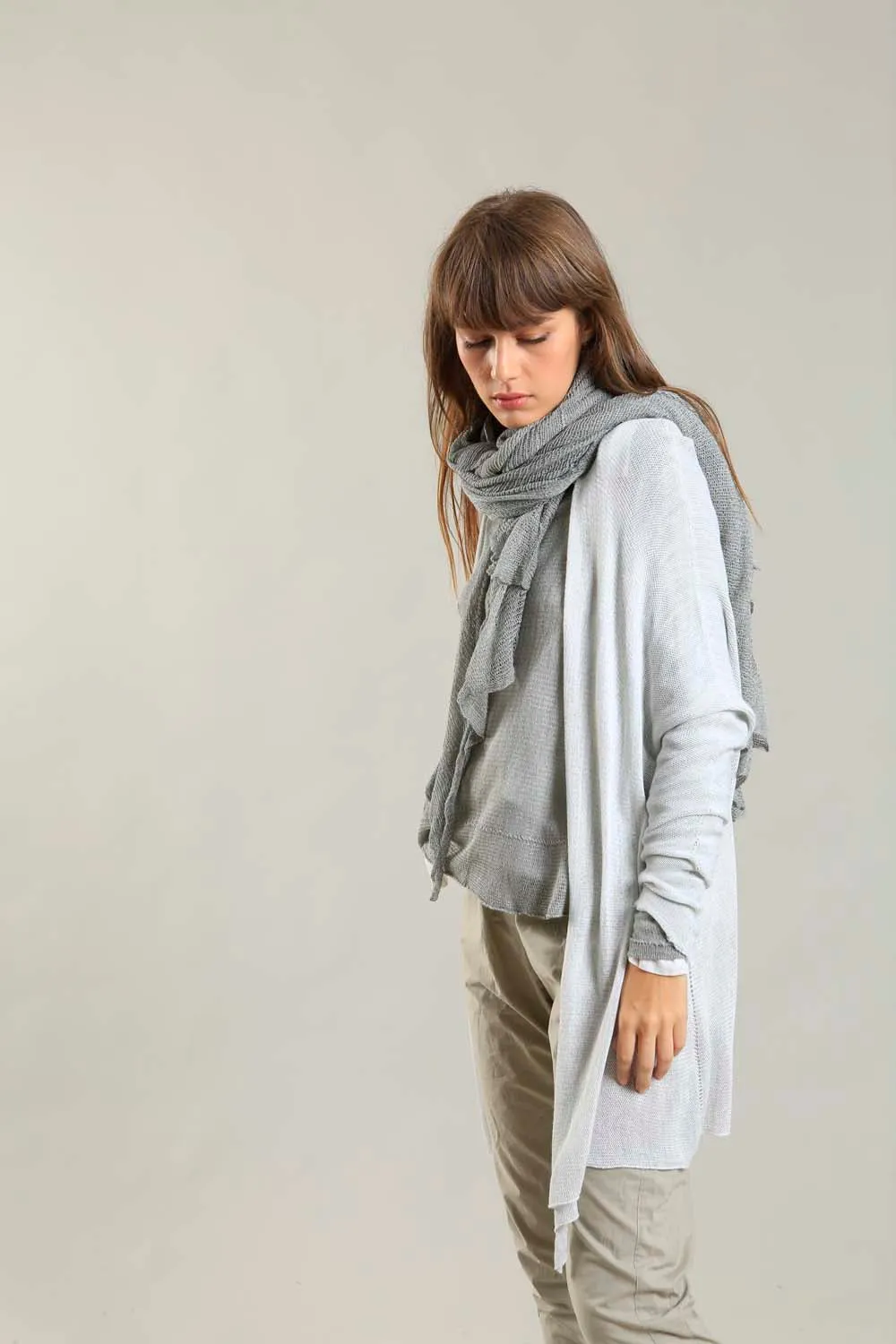 Broken White Meza Long Bamboo light Cardigan