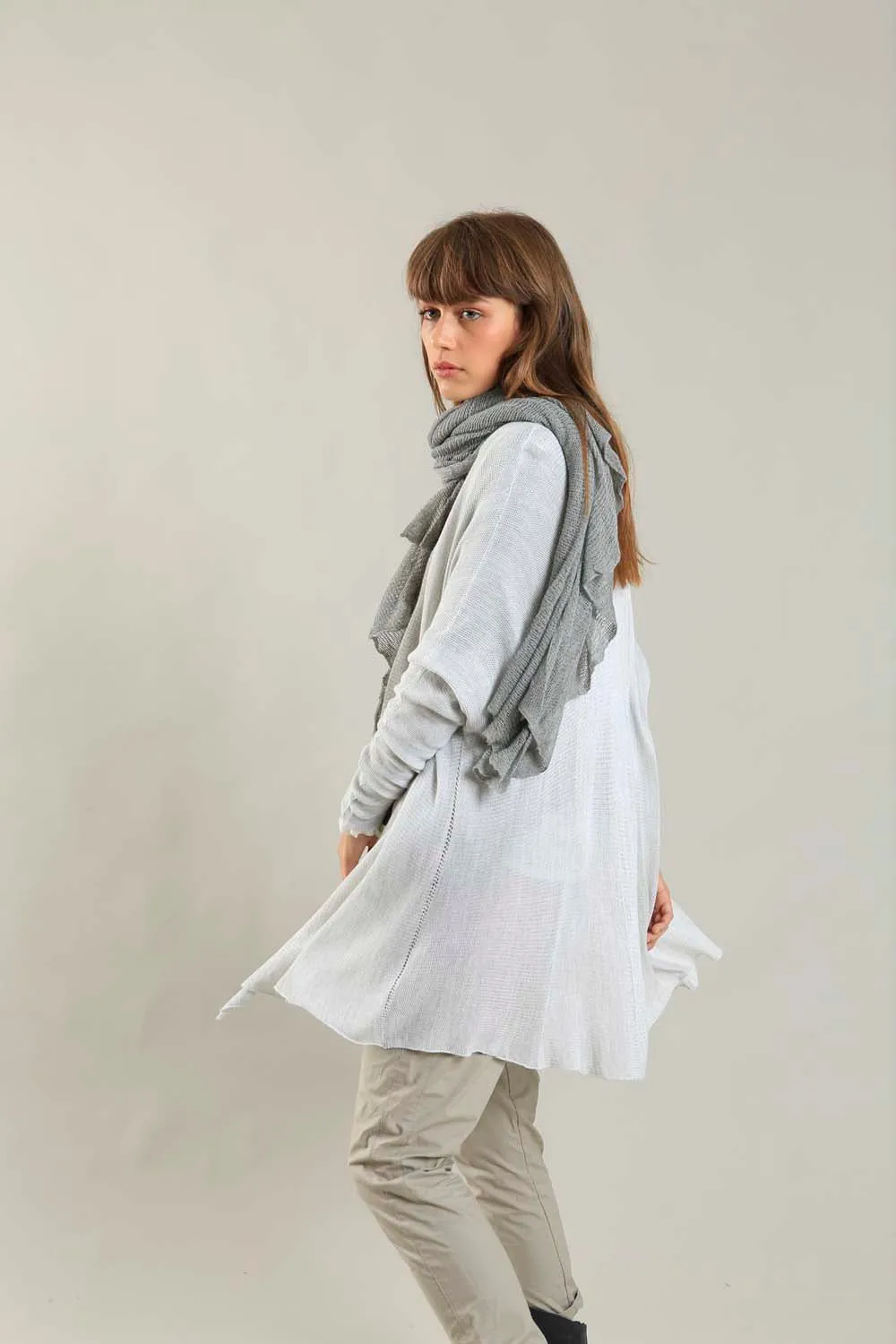 Broken White Meza Long Bamboo light Cardigan