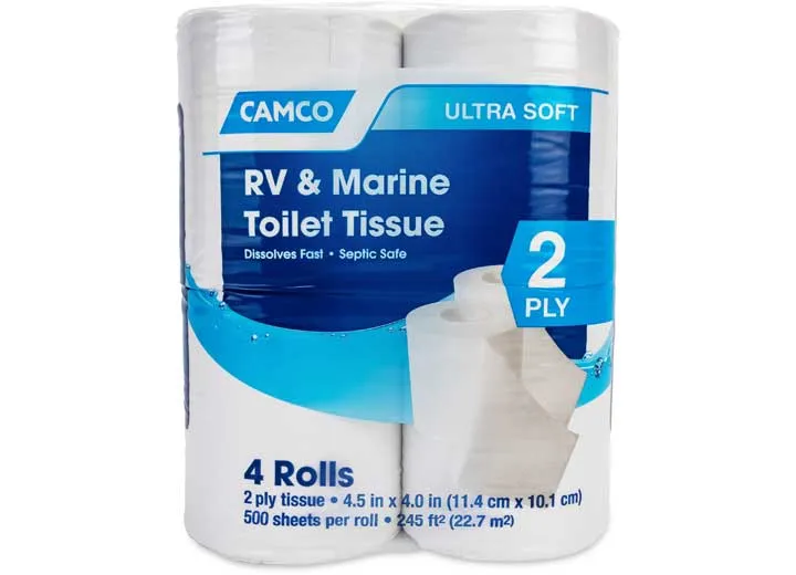 Camco RV Bathroom Toilet Tissue - 4 Rolls - 40274