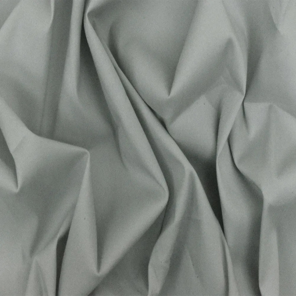 Cement Gray Solid Stretch Cotton Blend Broadcloth Woven Fabric