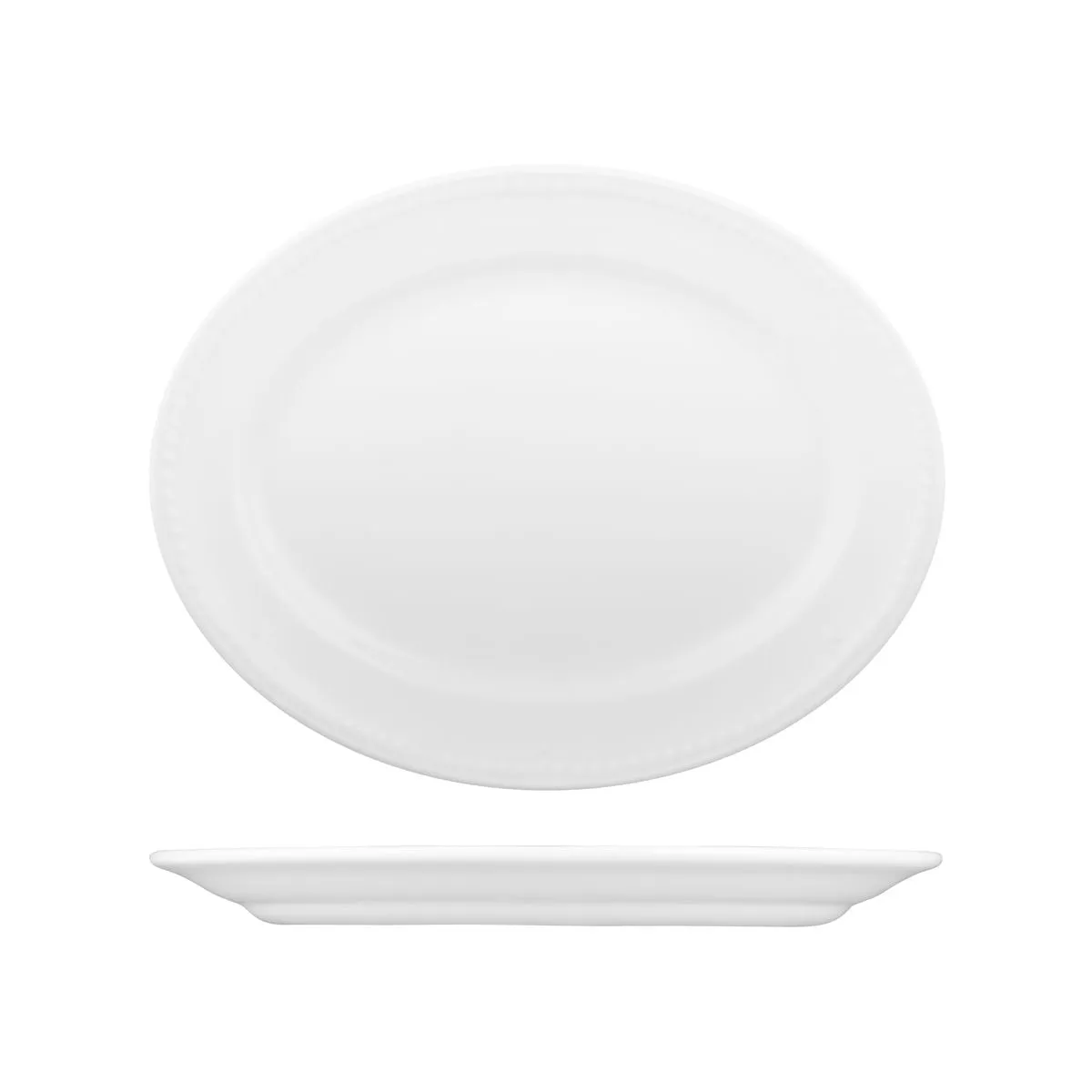 Churchill BUCKINGHAM OVAL WIDE RIM PLATE-305mm WHITE (x12)