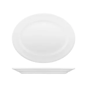 Churchill BUCKINGHAM OVAL WIDE RIM PLATE-305mm WHITE (x12)