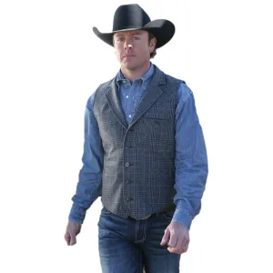 Cinch® Men's Plaid Wool Black & Grey Button Down Vest DWV2009001