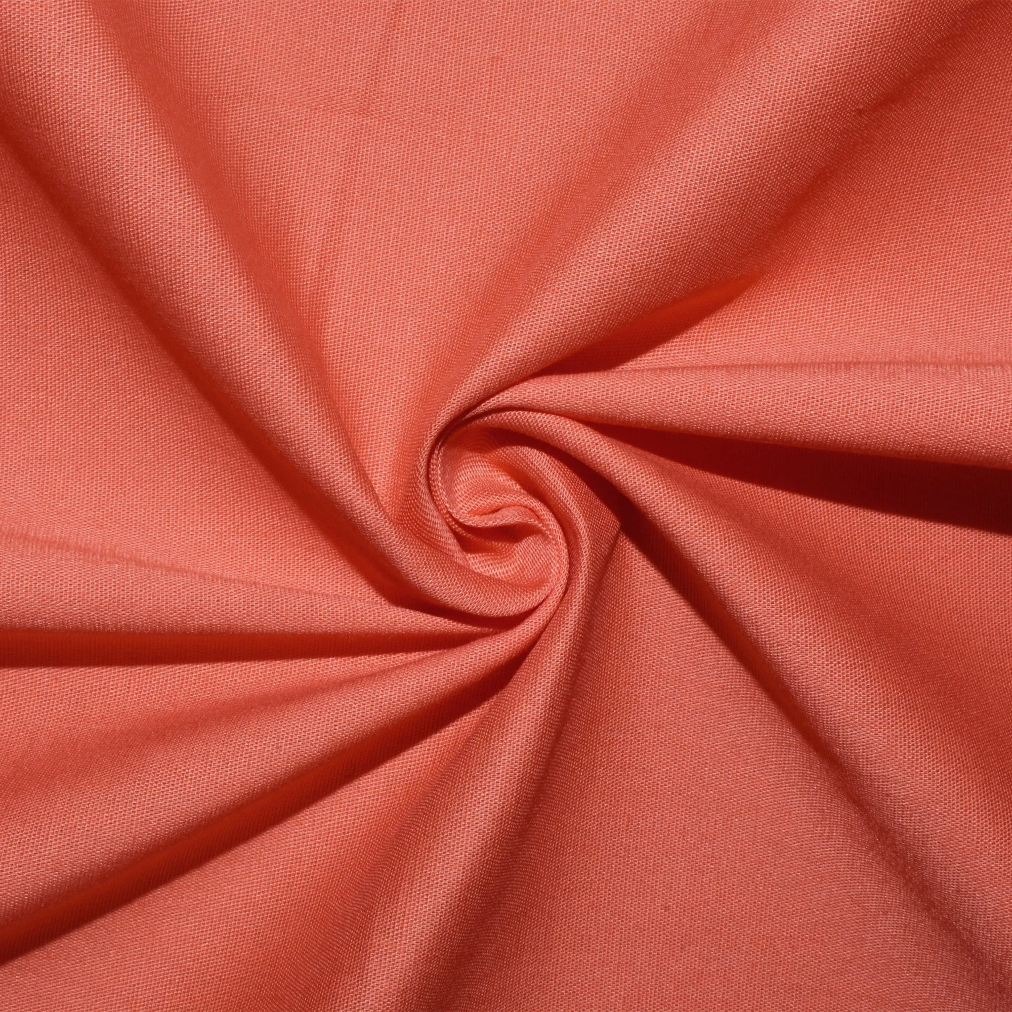 Coral Orange Red Poplin Stretch Woven Fabric