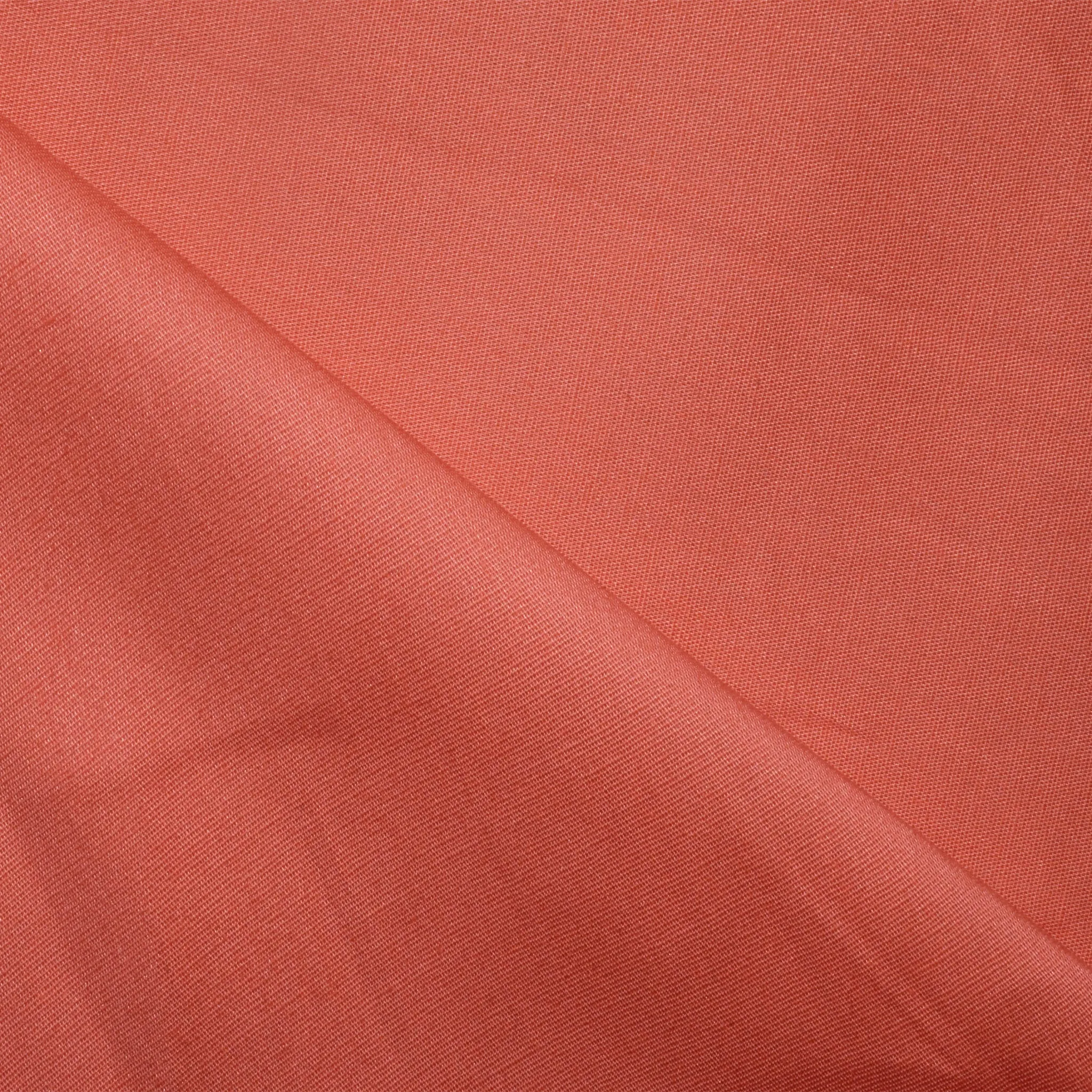 Coral Orange Red Poplin Stretch Woven Fabric