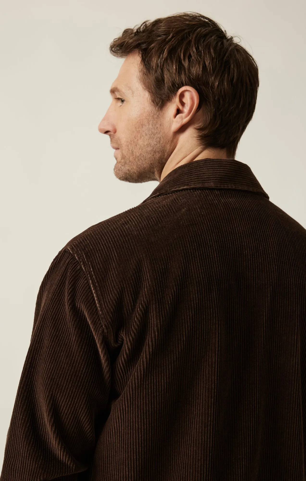 Corduroy Overshirt in Chocolate Brown