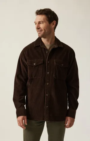 Corduroy Overshirt in Chocolate Brown