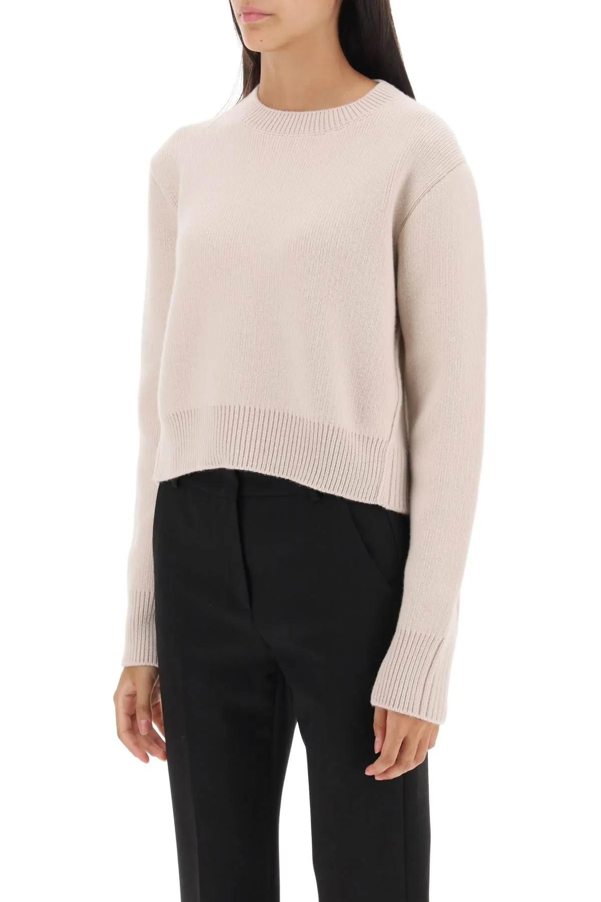 cropped wool and cashmere sweater