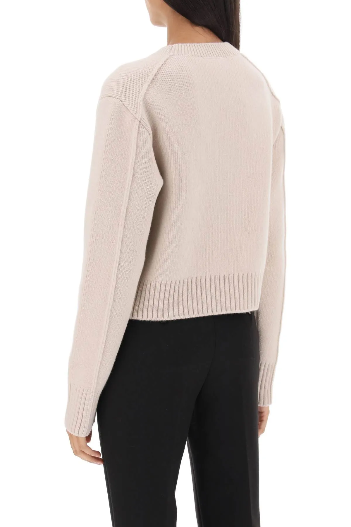 cropped wool and cashmere sweater