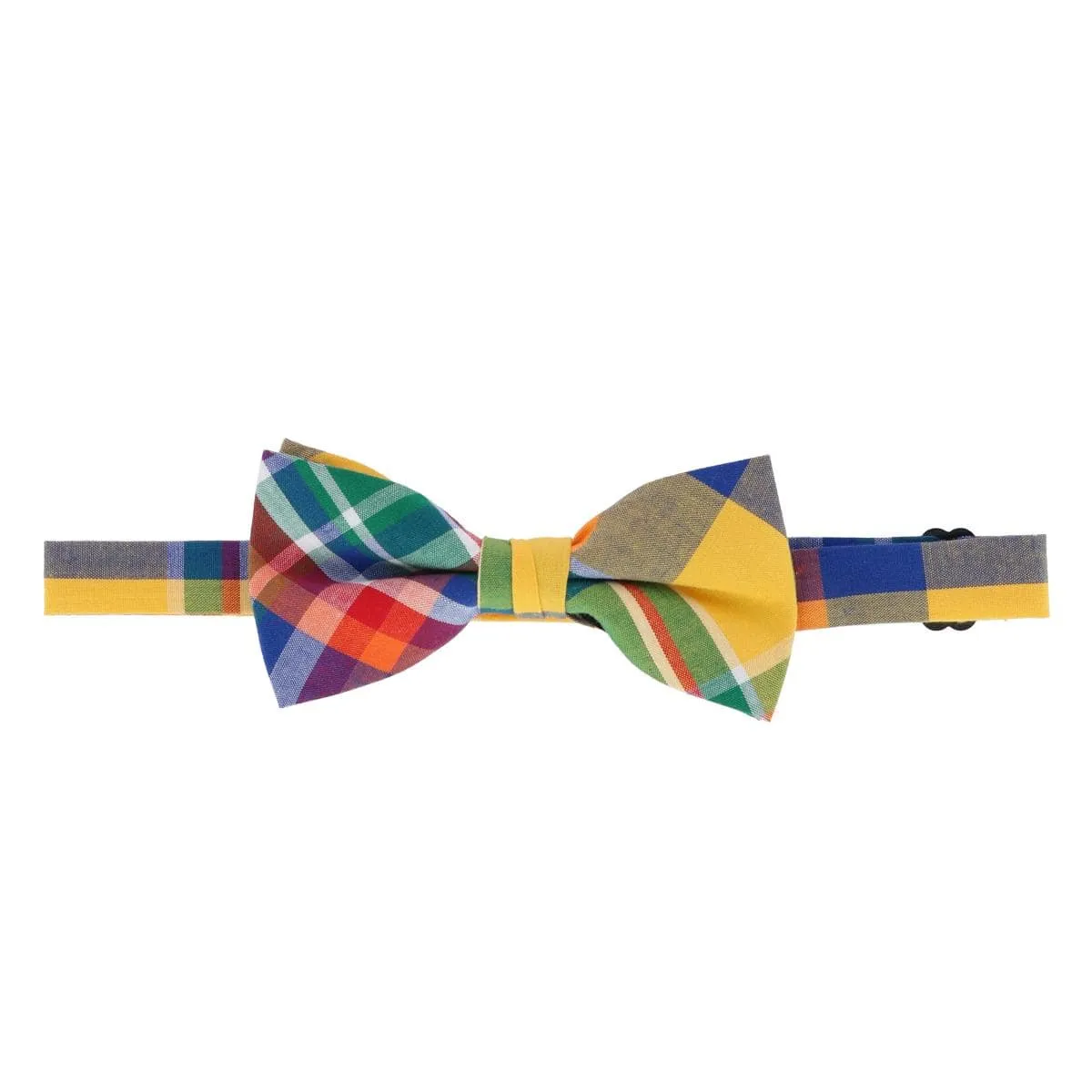 CTM® Men's Cotton Vivid Plaid Bow Tie and Handkerchief Set