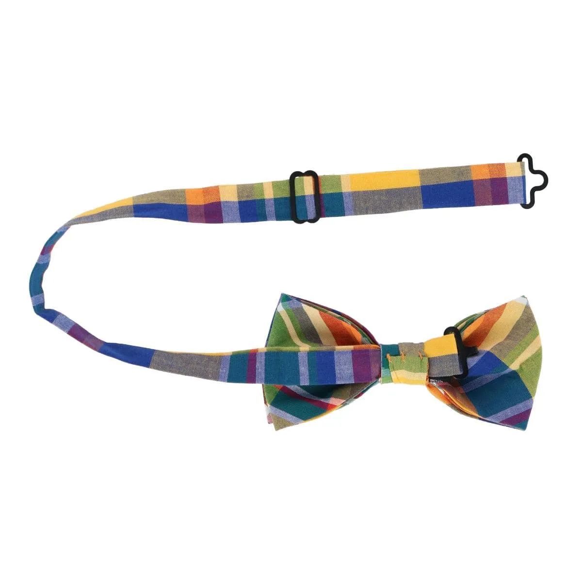 CTM® Men's Cotton Vivid Plaid Bow Tie and Handkerchief Set