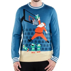 Custom Basketball Ugly Christmas Knit Sweater – OEM/ODM Cotton Blend Knitwear