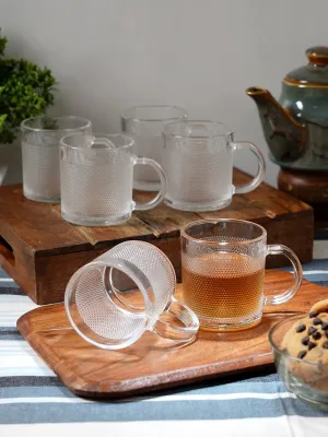 Dotted Shaped Tea Coffee Cups | 175ml | Set of 6