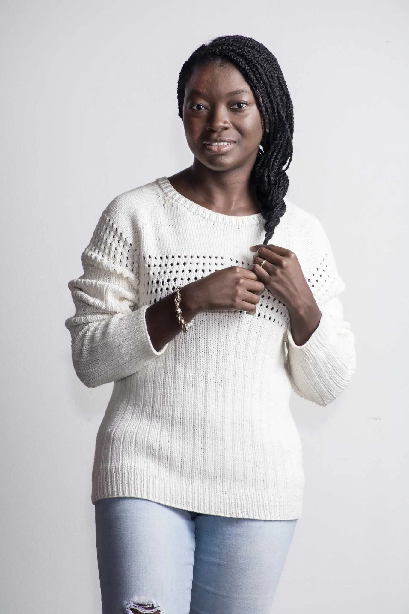 Doug Eyelet Sweater Designer Knitting Pattern