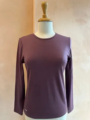 Ebony - Merino (210) LS Crew Top Amethyst