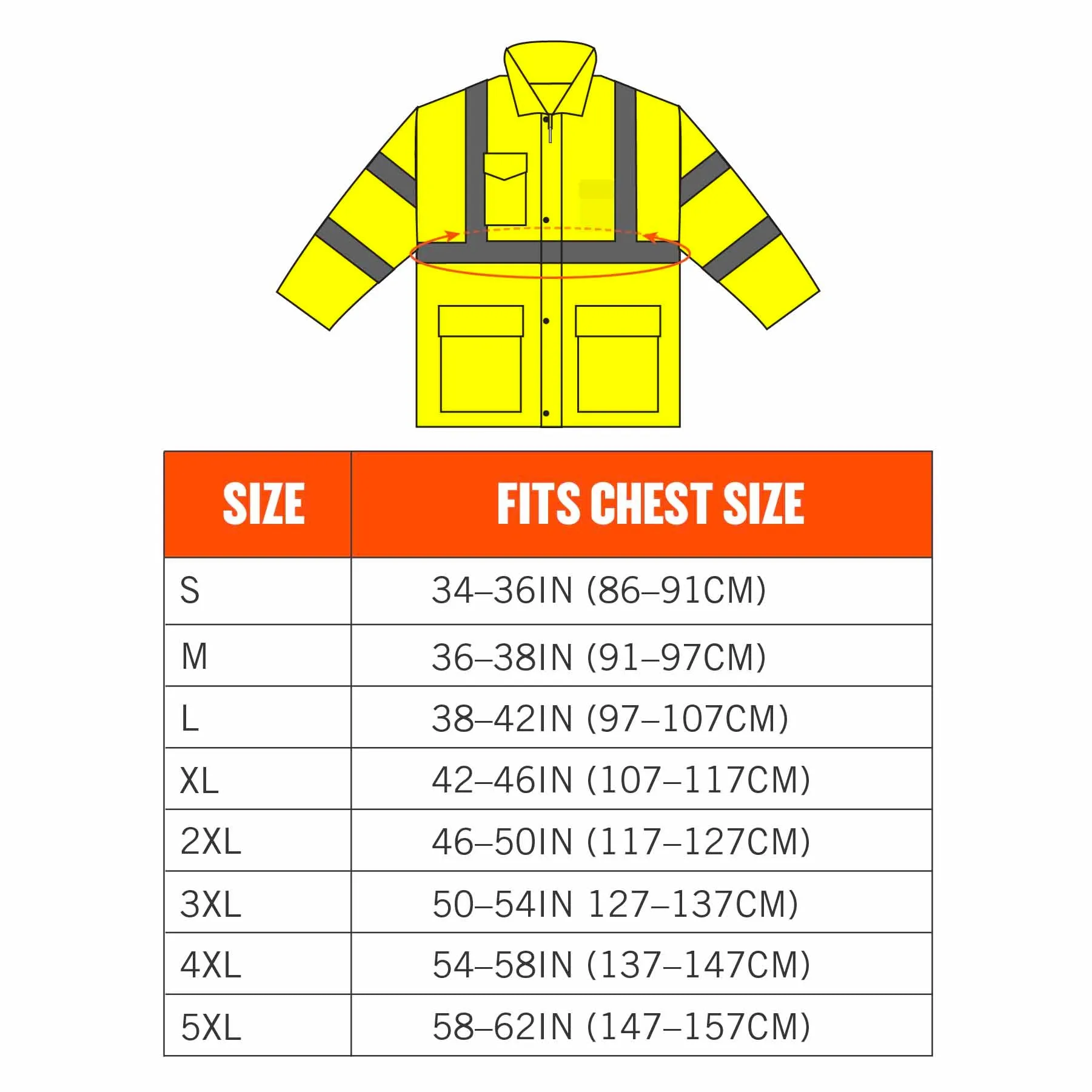 Ergodyne 24334 8366 L Lime Class 3 Lightweight Hi-Vis Rain Jacket