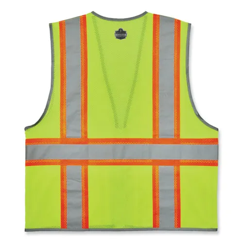 Glowear 8246z-s Single Size Class 2 Two-tone Mesh Vest, Polyester, 4x-large, Lime, Ships In 1-3 Business Days