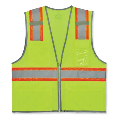 Glowear 8246z-s Single Size Class 2 Two-tone Mesh Vest, Polyester, 4x-large, Lime, Ships In 1-3 Business Days