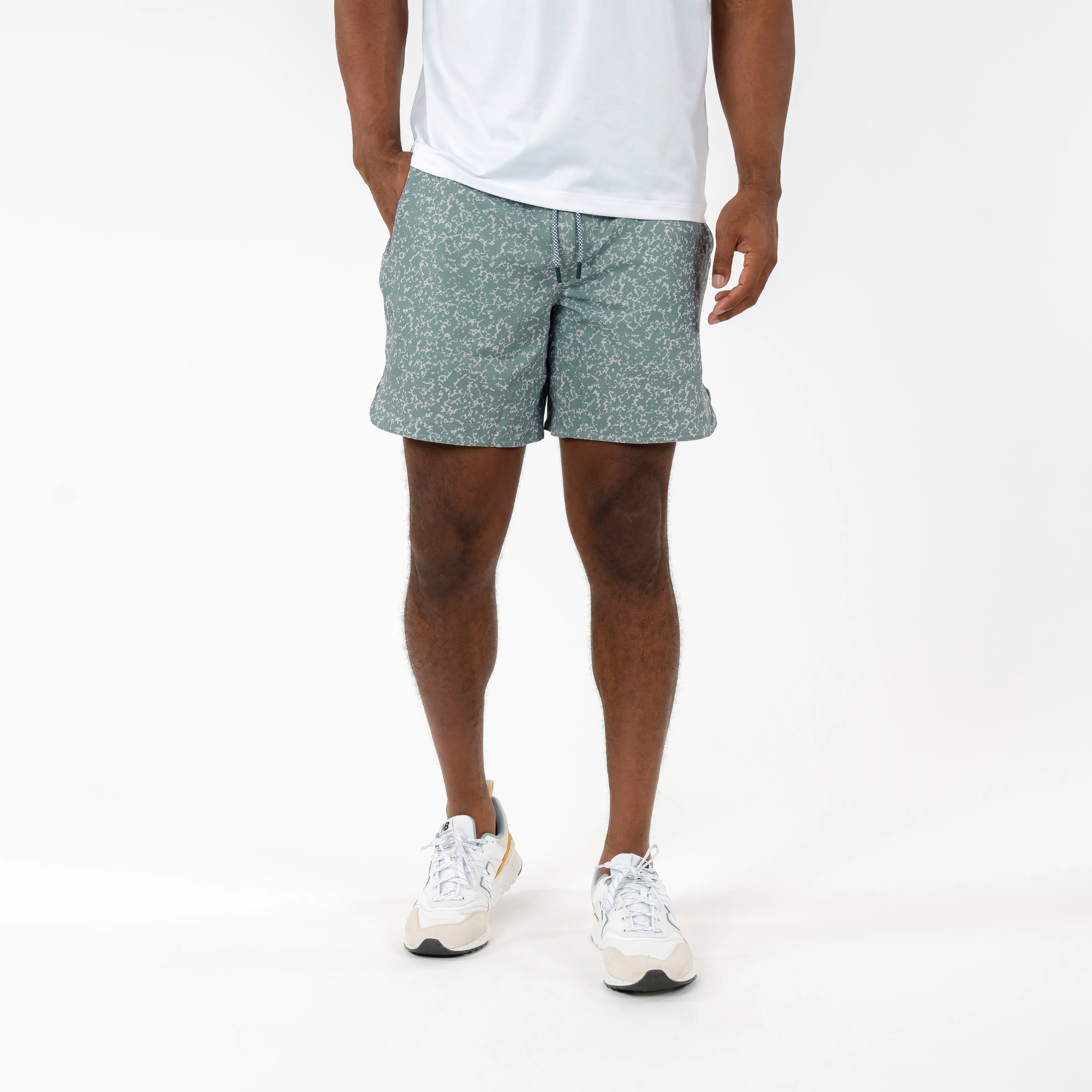 Grit Gym Short | The Granite Camo - Bullfrog Green/Stratus Grey