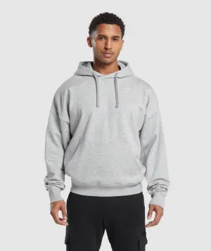 Gymshark Crest Oversized Hoodie - Light Grey Marl