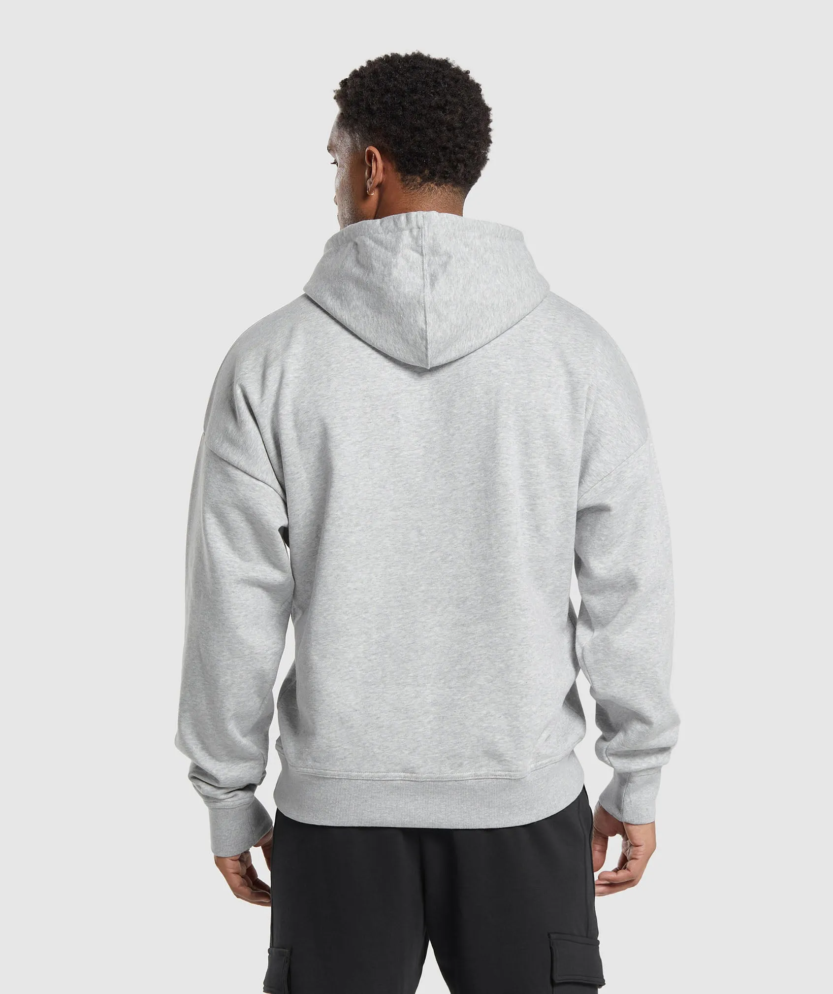 Gymshark Crest Oversized Hoodie - Light Grey Marl