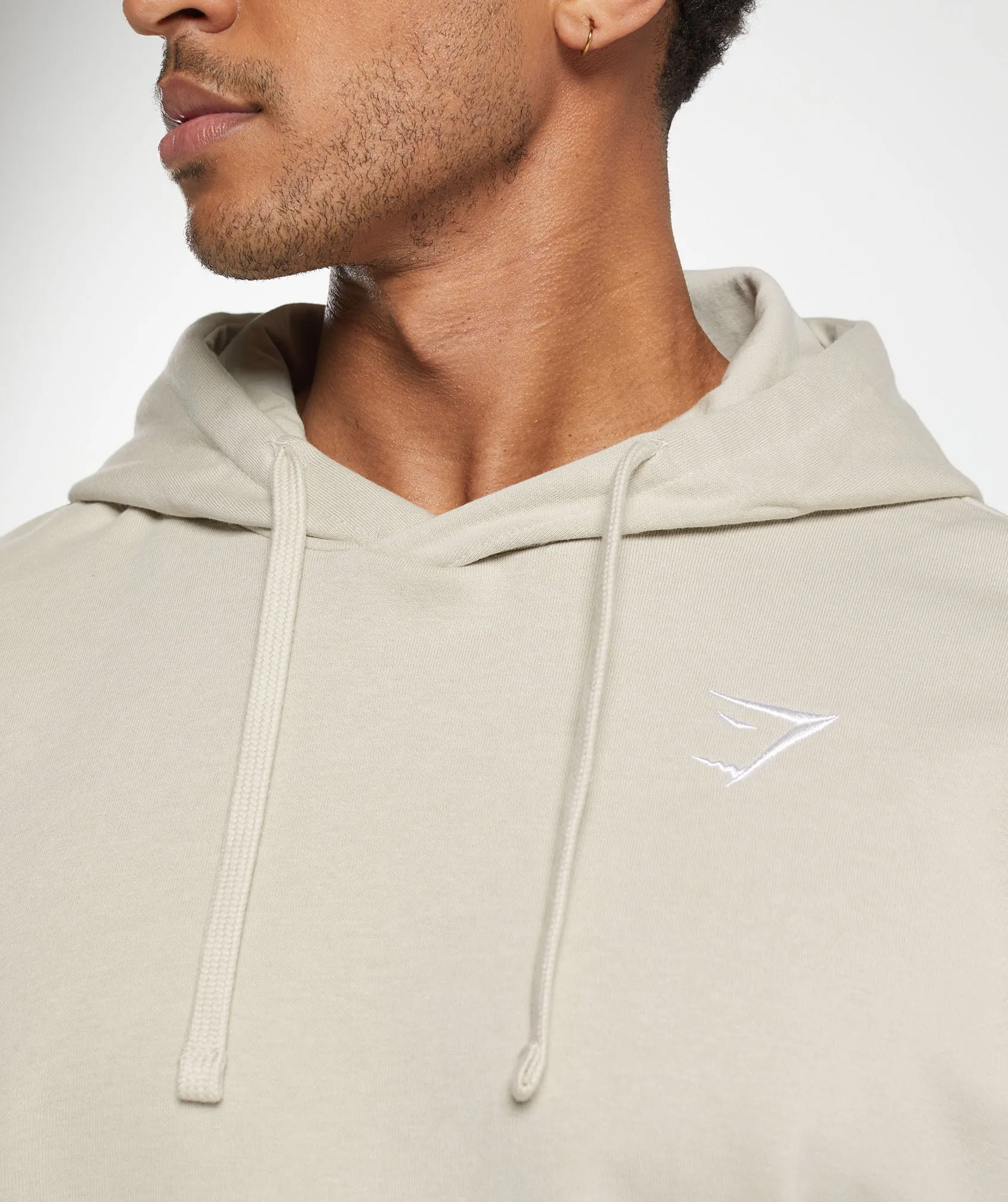 Gymshark Crest Oversized Hoodie - Pebble Grey