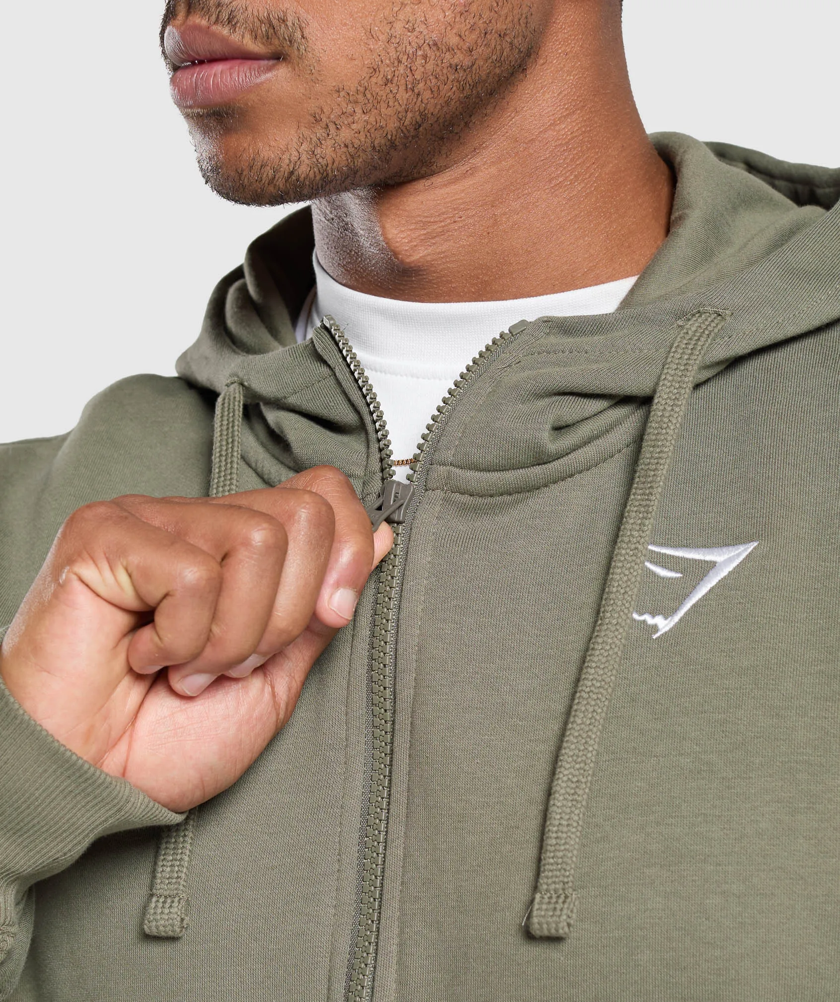 Gymshark Crest Oversized Zip Up Hoodie - Base Green