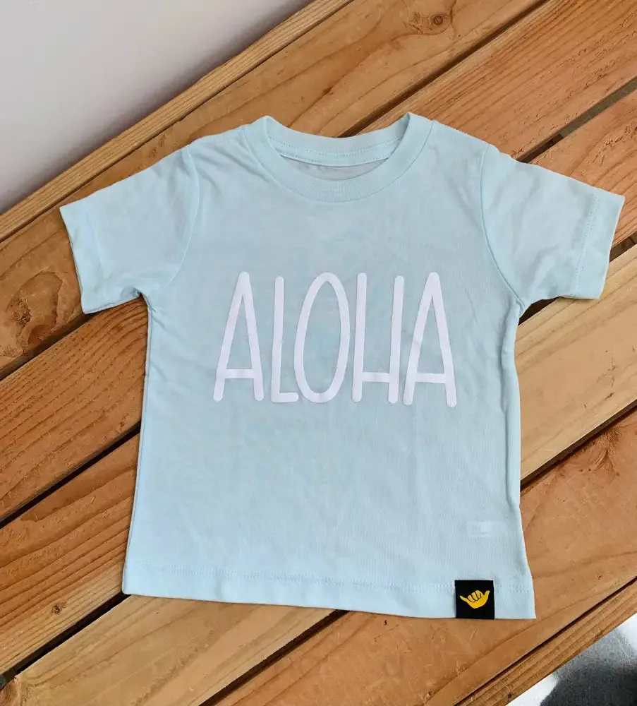 HOLOHOLO MAMA - Aloha Keiki Baby Blue T-Shirt