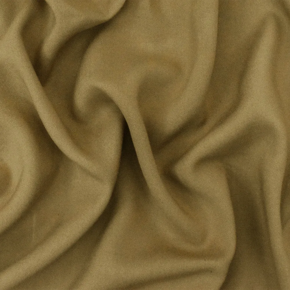 Khaki Brown Challis Solid Woven Fabric