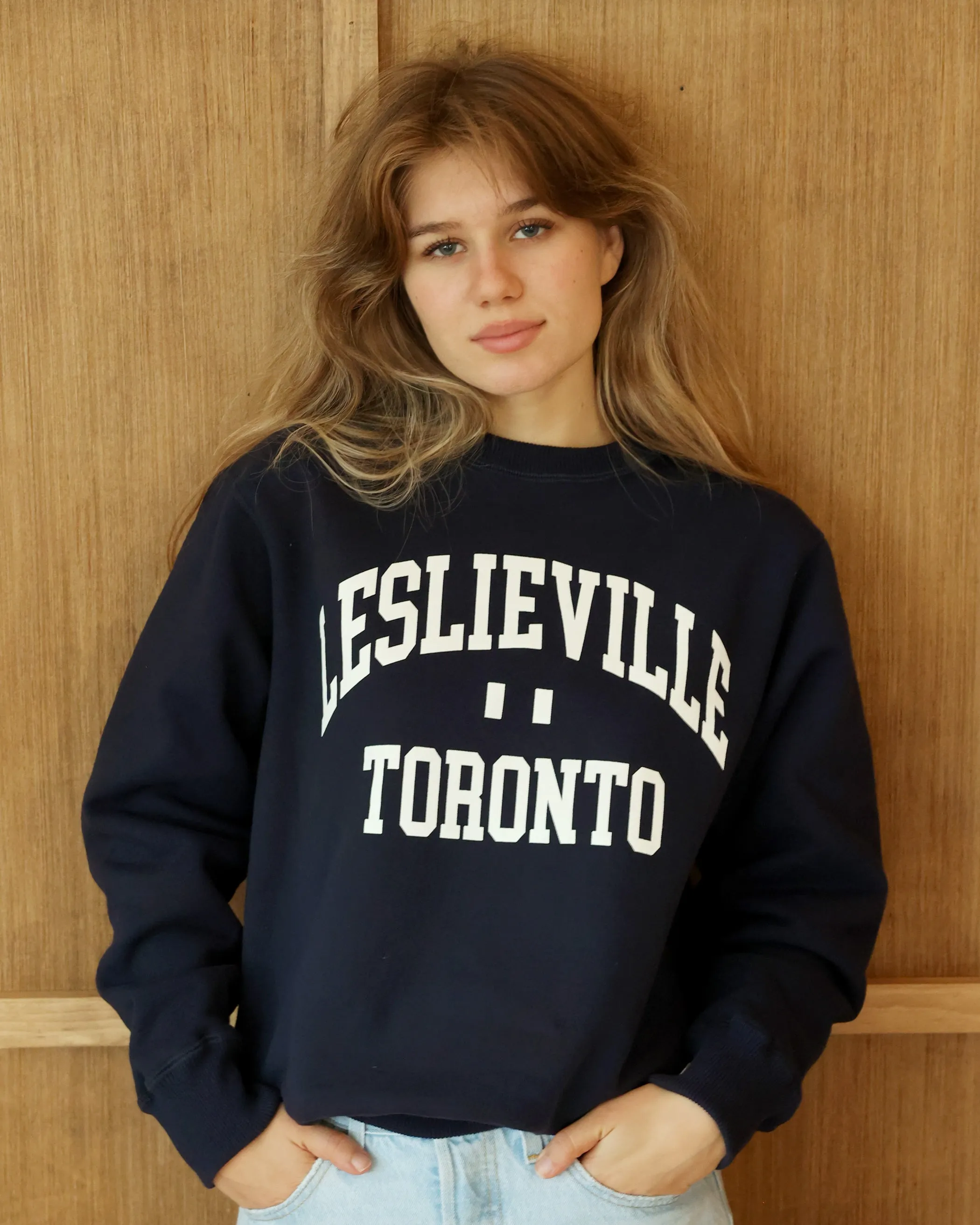 Leslieville Fleece Sweatshirt Navy - Unisex