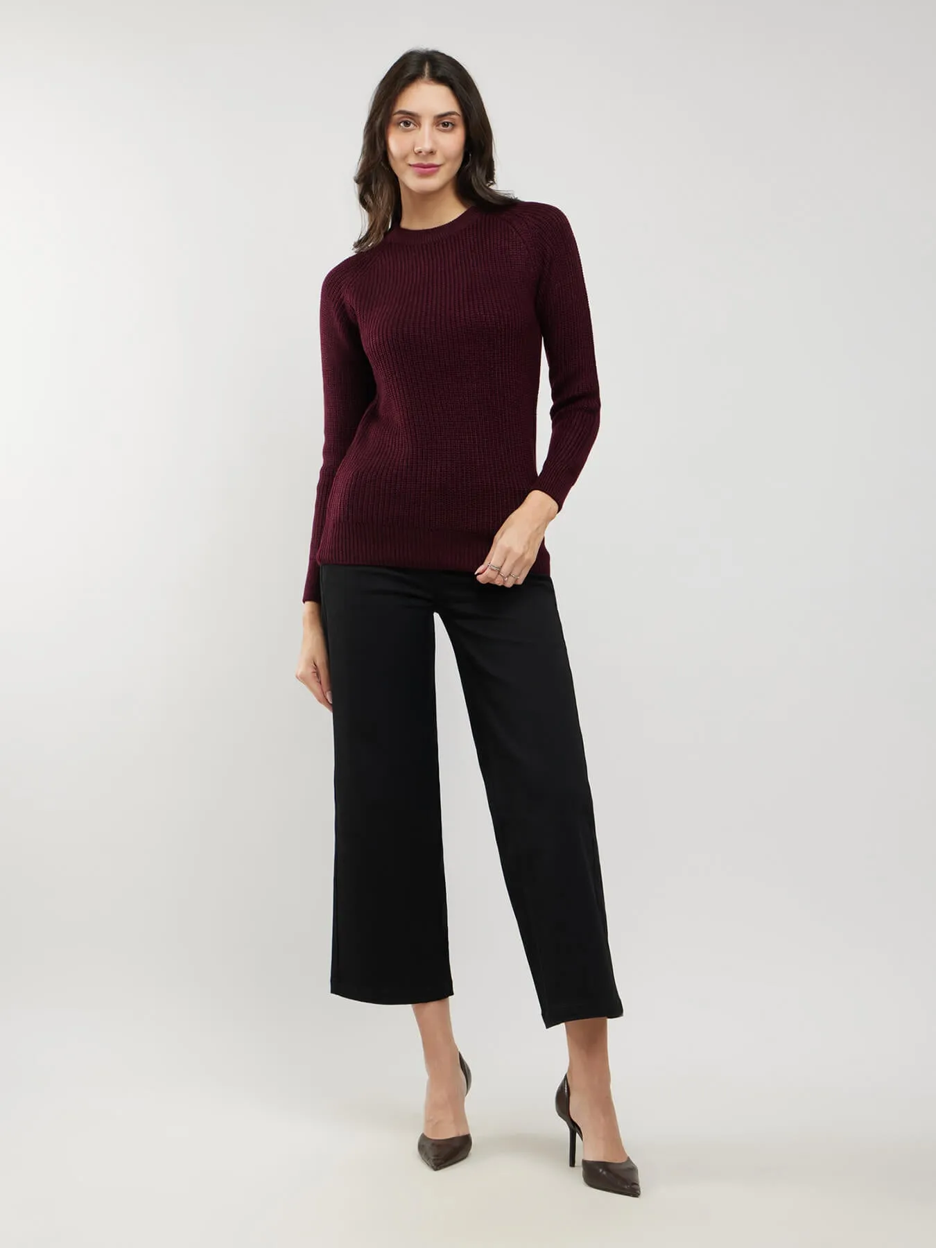 LivSoft Rib Knit Sweater - Wine