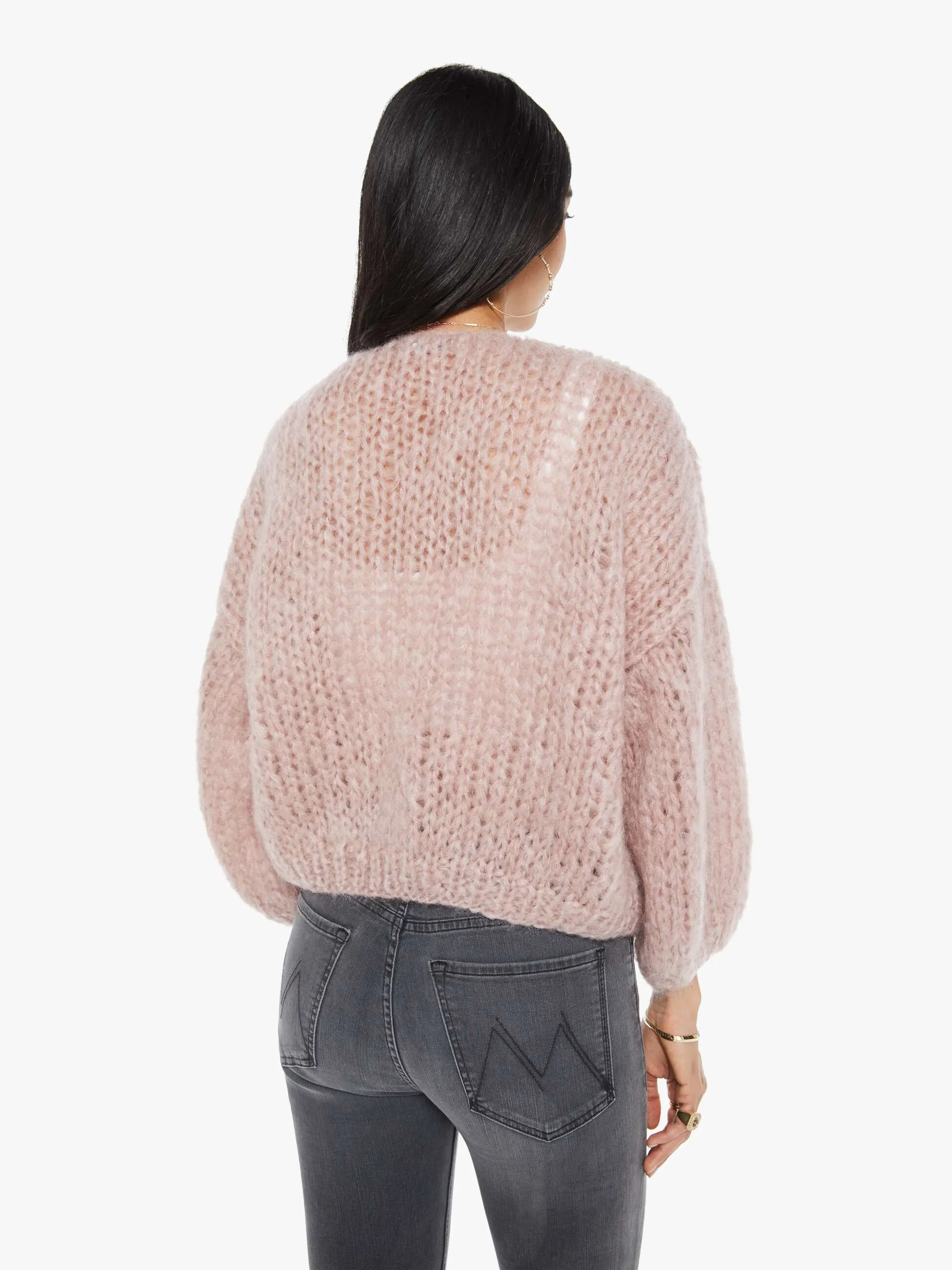 Maiami Mohair Bomber Cardigan - Antique Pink