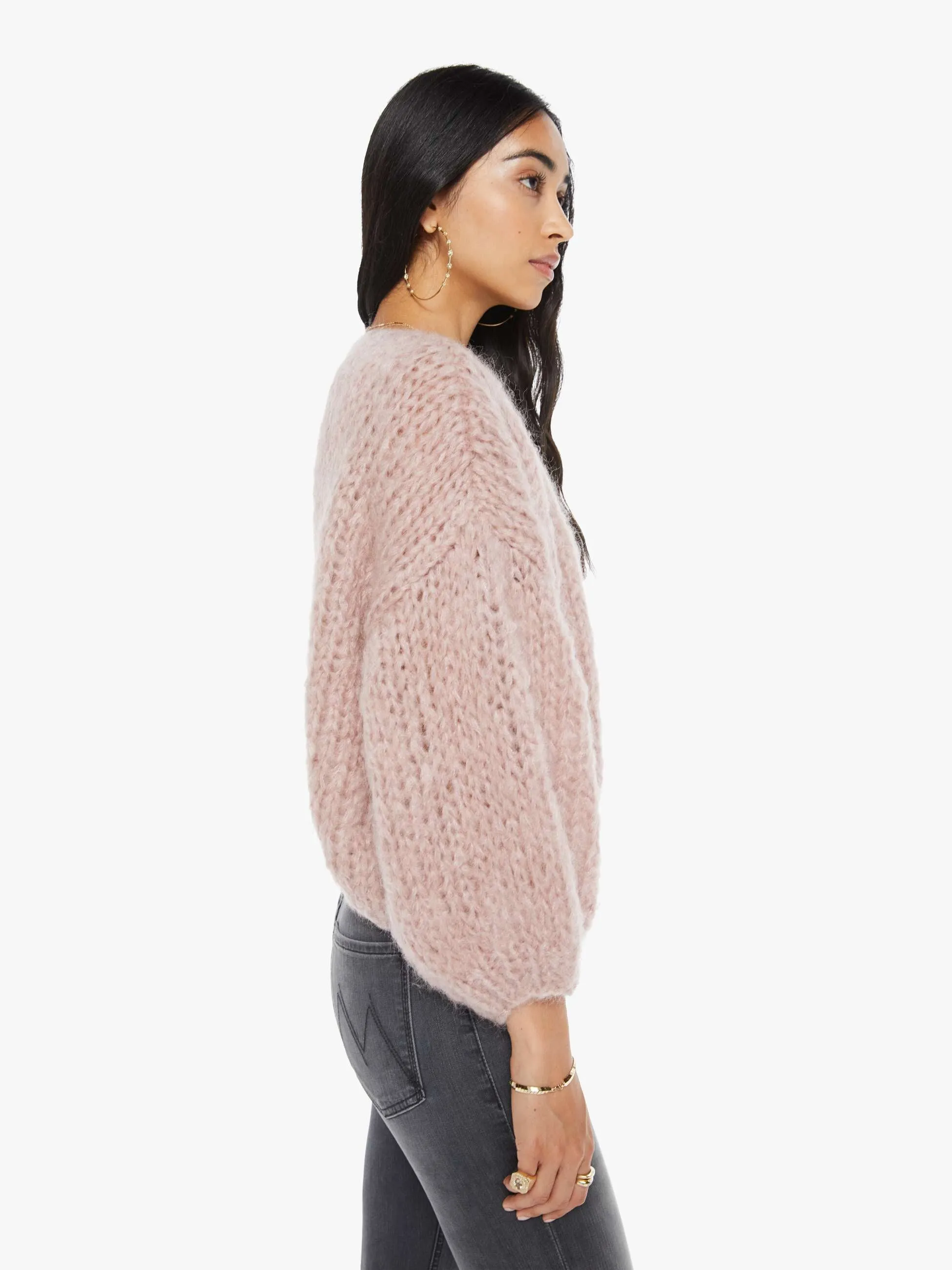 Maiami Mohair Bomber Cardigan - Antique Pink