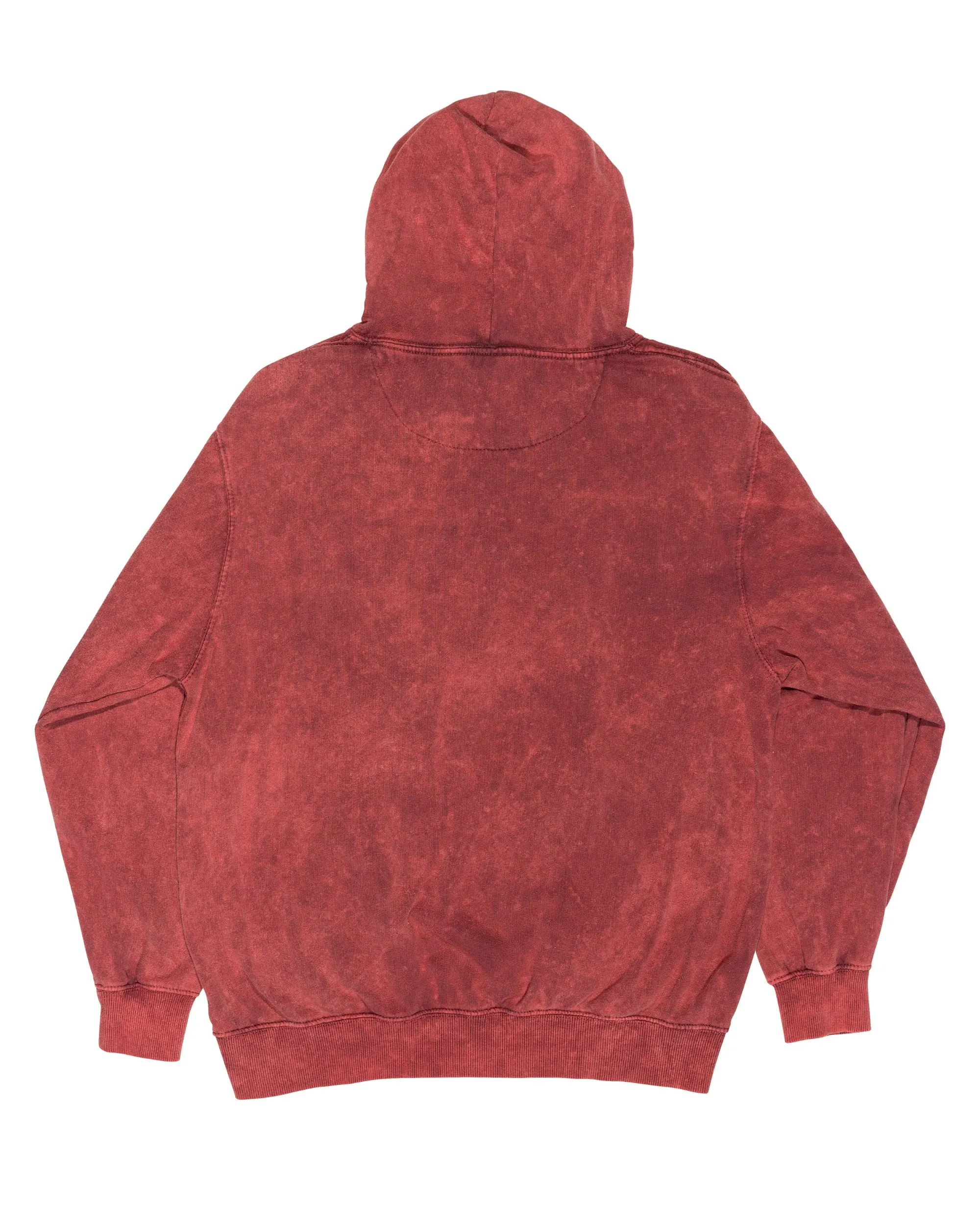 Mineral Wash Premium Fleece Hoodie - Crimson