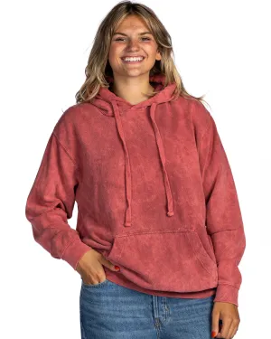 Mineral Wash Premium Fleece Hoodie - Crimson