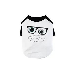 Monster With Glasses Pet Baseball Shirt for Small Dogs