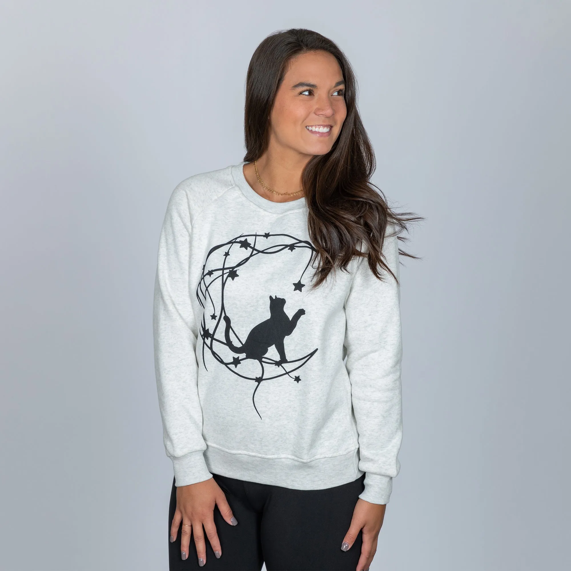 Moon Star Cat Crew Sweatshirt