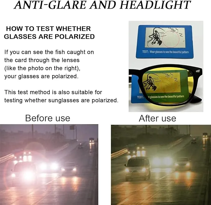 Musivon Polarized Night Driving Glasses for Men Women - Anti Glare Night Vision Yellow Glasses for Driving at Night