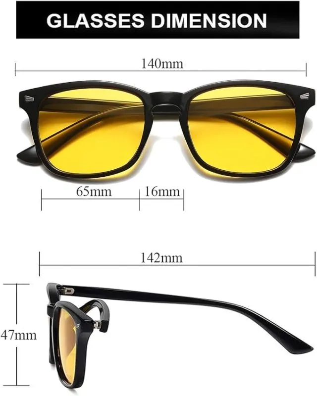 Musivon Polarized Night Driving Glasses for Men Women - Anti Glare Night Vision Yellow Glasses for Driving at Night