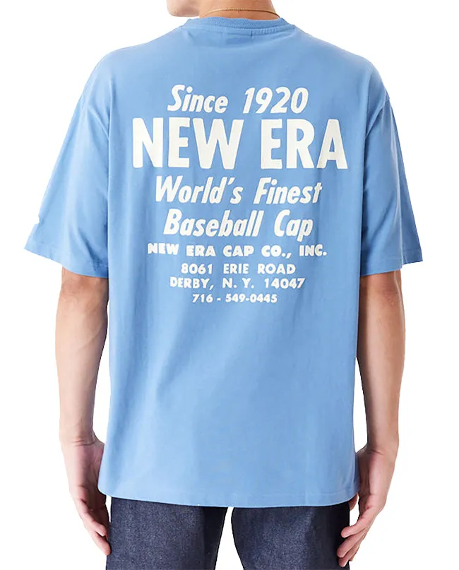 New Era Mens Graphic Blue Oversized T-Shirt Blue