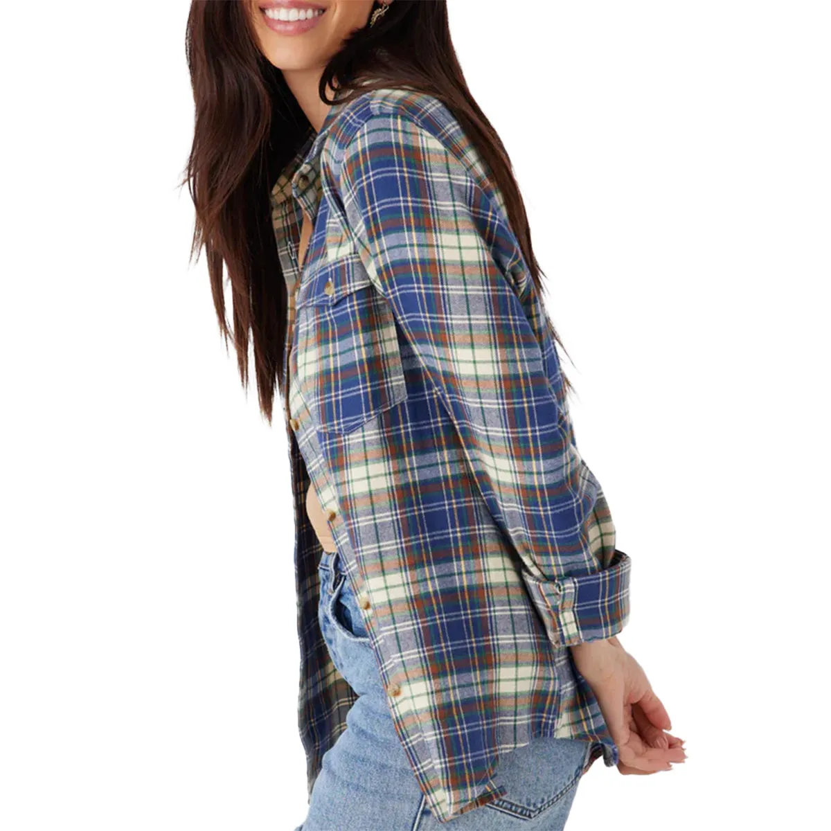 O'Neill Women's Nash Long Sleeve Button-Up Flannel Shirt