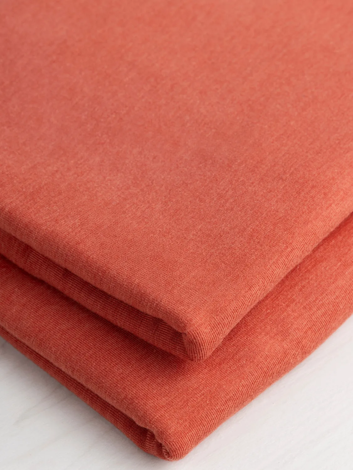 Organic Cotton   Tencel Stretch Knit Jersey - Terracotta - Swatch