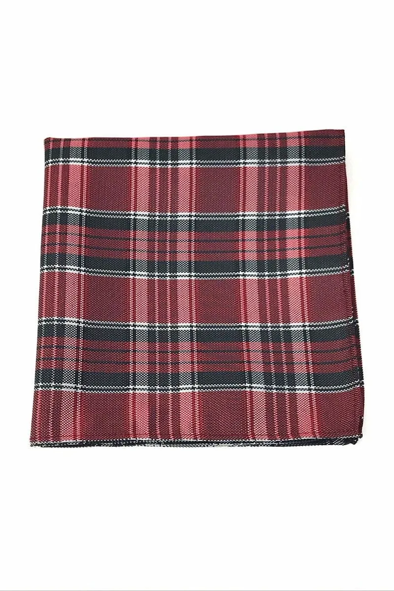 Red Madison Plaid Pocket Square